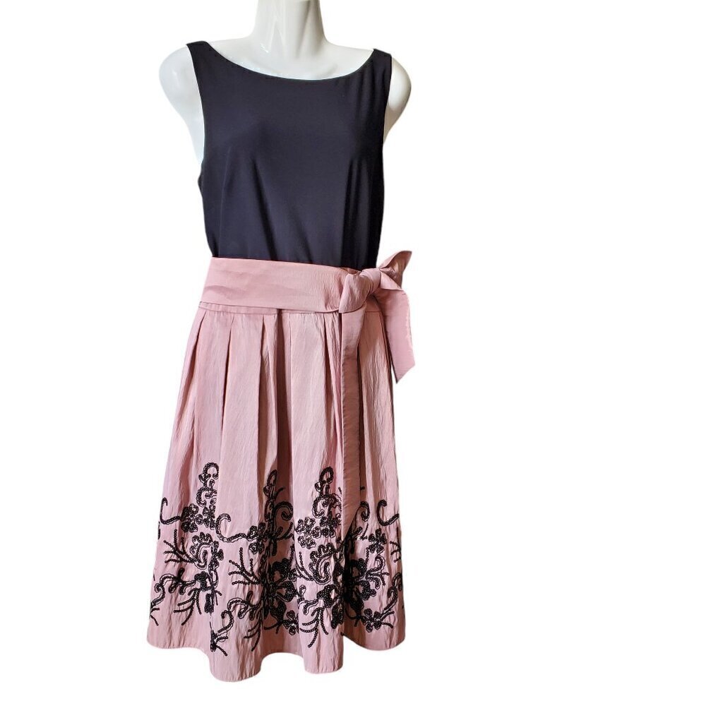 SL FASHIONS EMBELLISHED BELTED DRESS 14